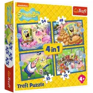 SpongeBob 4 v 1 35-48-54-70dílné puzzle - Trefl