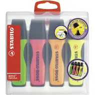 Stabilo: BOSS Executive textový zvýrazňovač v různých barvách, sada 4 kusů