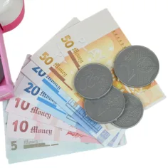 Šťastné Nakupování: Elektronická pokladna v bílo-růžové barvě se zvukem a doplňky 22,5x17cm obrázek 9