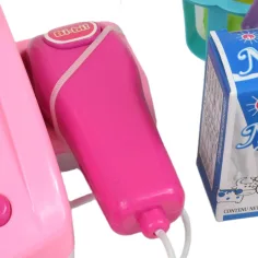 Šťastné Nakupování: Růžová pokladna s produkty, zvukem a doplňky 22x10x15cm obrázek 6