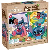 Stitch 2 v 1 60dílné Eco puzzle a omalovánka 70x50cm - Lisciani