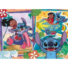 Stitch 2 v 1 60dílné Eco puzzle a omalovánka 70x50cm - Lisciani obrázek 2