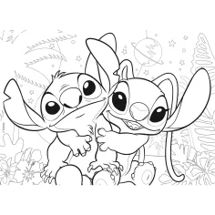 Stitch 2 v 1, puzzle a omalovánka, 24 dílků, 35x25 cm – Lisciani obrázek 3