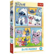 Stitch a jeho přátelé 2x70dílné puzzle - Trefl
