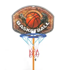 Basketbalový koš s deskou na stojanu s motivem dinosaurů a míčem obrázek 2