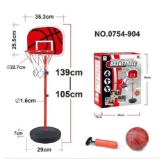Stojan na basketbal s tabulí, set s pumpou a míčem. obrázek 2