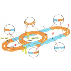 Super Track 24ks závodní dráha s spirálou a autem na zpětný chod 1/64 obrázek 3