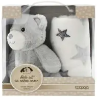 SweetDreams: Přikrývka a plyšový medvídek v šedé barvě