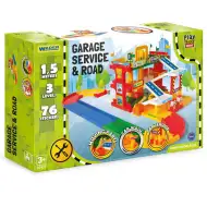 Třípatrová servisní garáž s cestou a doplňky - Wader