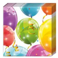 Třpytivé balónky 2-vrstvé papírové ubrousky 20ks