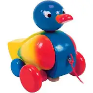 Tahací kachnička hračka v modré barvě