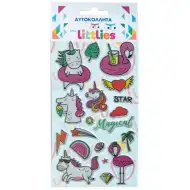 The Littlies: Úžasní jednorožci 3D puffy samolepky sada na listu 10x22cm