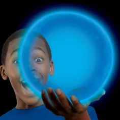 Tiny Wubble svítící ve tmě modrý bublinový míč 30 cm obrázek 2