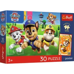 Tlapková patrola 30dílné prémiové plus dětské puzzle s plakátem - Trefl