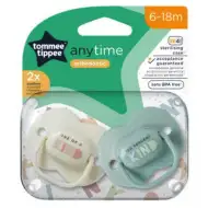 Tommee Tippee: AnyTime 2dílná sada ortodontických dudlíků (6-18 měsíců)