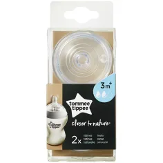 Tommee Tippee: Closer to Nature savičky na láhev, střední průtok, 2 ks (od 3 měs.)