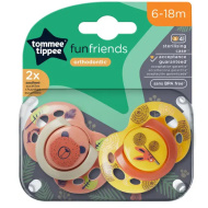 Tommee Tippee: Fun Friends dudlíky, sada 2 ks (6–18 měsíců)