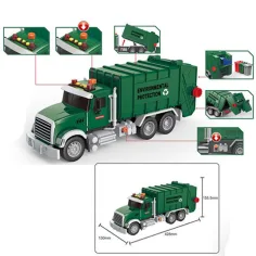 ToyStar smetištní nákladní auto v zelené barvě se světelnými a zvukovými efekty 42cm obrázek 2