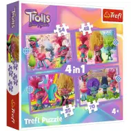 Trollové 3: 4 v 1 puzzle set - Trefl