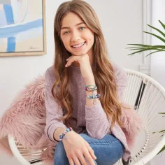 Make it Real: Sada na výrobu náramku s křišťálovým přívěskem, čistě modrá obrázek 6