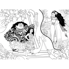 Vaiana 2 v 1 - 60dílné Eco puzzle a omalovánka 70x50cm - Lisciani obrázek 3