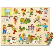 Velké dřevěné puzzle ve tvaru stromu s rukojetí - Woodyland