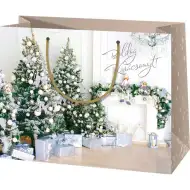 Veselé Vánoce středně velká dárková taška 18x23x10cm
