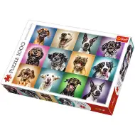Veselé portréty psů puzzle 1000 dílků - Trefl