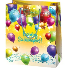 Všechno nejlepší k narozeninám! žlutá exkluzivní velká dárková taška 26 x 13 x 33 cm