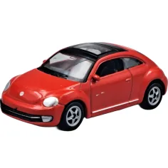 Welly: Moderní červený model malého auta Volkswagen Brouk 1/64 obrázek 2