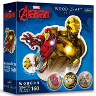 Wood Craft: Marvel Avengers - Iron Man 160-dílný prémiový dřevěný puzzle - Trefl