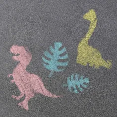 World of Dinosaur: Sada kříd na asfalt s šablonou dinosaurů obrázek 3