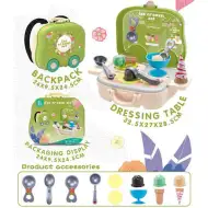 Zelená 2v1 zmrzlinový pult sada v kufru na kolečkách s doplňky