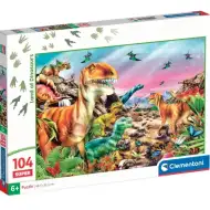 Země dinosaurů 104dílné Super puzzle - Clementoni