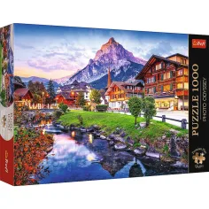 Alpská vesnice ve Švýcarsku 1000ks prémiové puzzle - Trefl obrázek 1