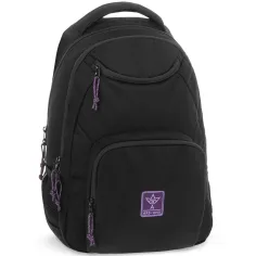 Ars Una: Dívčí černofialový Cordura školní batoh AU-6 34x45x26cm