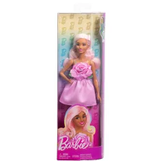 Barbie: Fashionista stylová panenka v šatech s růžovou ozdobou - Mattel