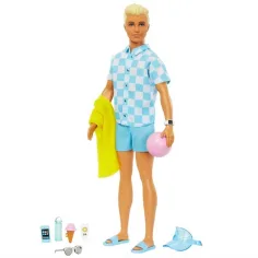 Barbie Film: Ken Plážová panenka s plážovým vybavením - Mattel