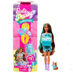 Barbie: Party Reveal překvapení panenka s Corgi pejskem - Mattel