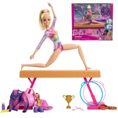 Barbie: Sada hraček s gymnastickou panenkou a doplňky - Mattel