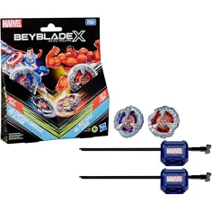 Beyblade X Marvel Collab Captain America vs Red Hulk točící se sada – Hasbro