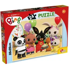 Bing a přátelé Šťastné narozeniny! 24ks puzzle 35x25cm - Lisciani
