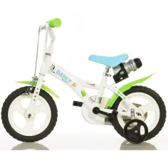 Bluey 12” dětské kolo s držákem na láhev a postranními koly v bílo-modro-zelené barvě – Dino Bikes kolo obrázek 2