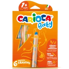 Carioca: 3 v 1 béžová voskovka 6ks sada