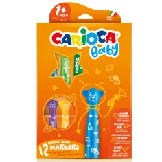 Carioca: Barevné medvídkové baby fixy 12ks sada omyvatelná