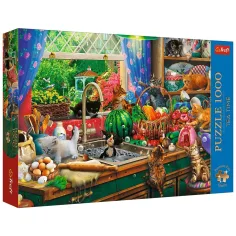 Čas na čaj Rošťácké kočičky 1000ks prémiový puzzle - Trefl