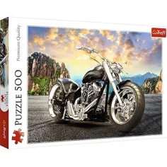 Černý Chopper motocykl 500ks prémiový puzzle - Trefl