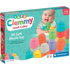Clemmy: Touch & Play měkká barevná stavebnice 20ks sada - Clementoni