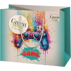 Dárková taška s motivem Green Grass Gamer, prémiová střední velikost 18x10x23cm