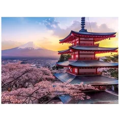 Diamantové puzzle: Japonská pagoda diamantový malovací set 30x40cm
